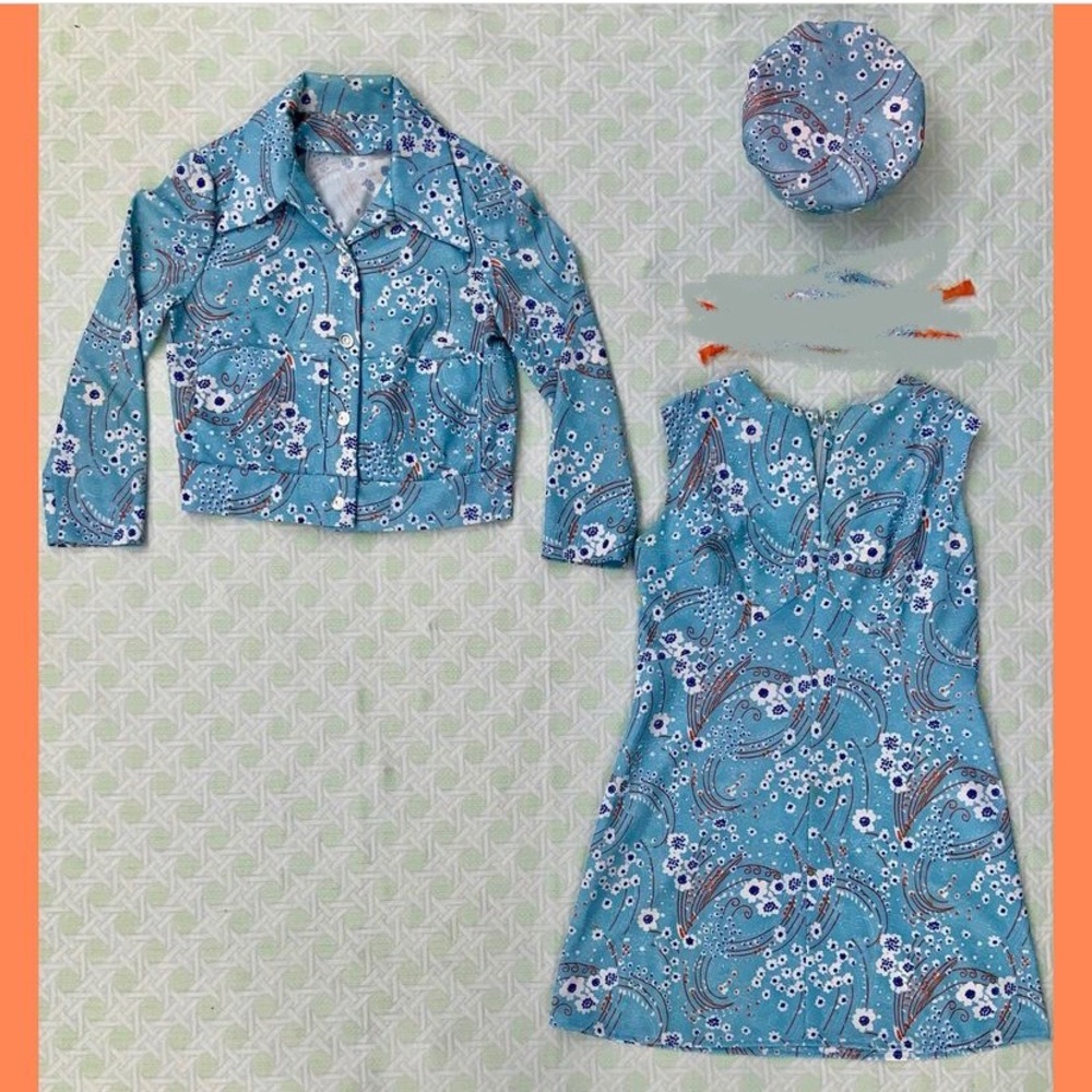 Custom 3 piece vintage outfit 70s textile